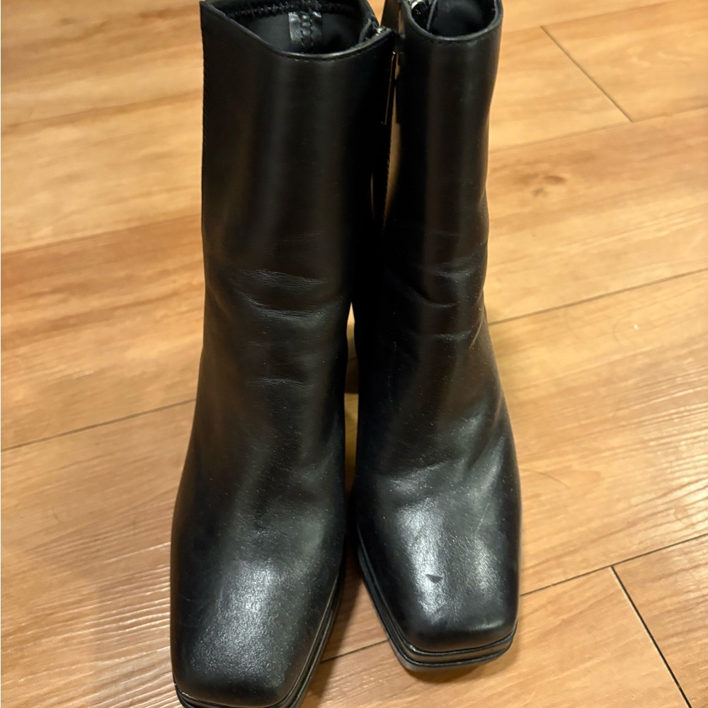 Aldo Black Leather Ankle Boots